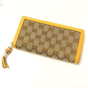 Gucci Brown and Yellow Wallet with GG Monogram